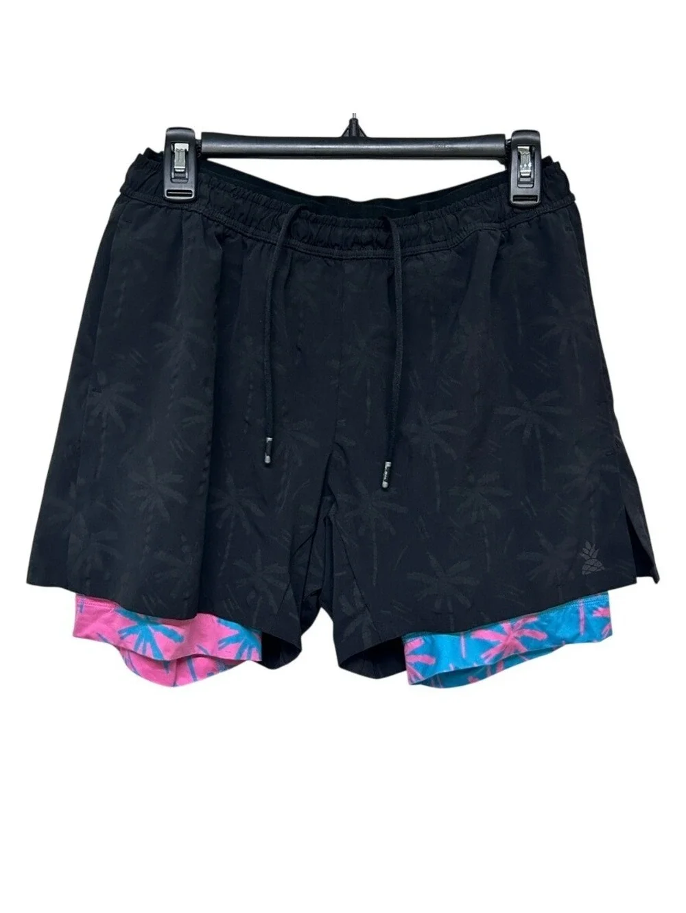 Chubbies Men's Black Palm Tree Performance Boxer Brief Lined Shorts Size M